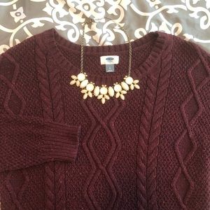 Burgundy Knit Old Navy Sweater